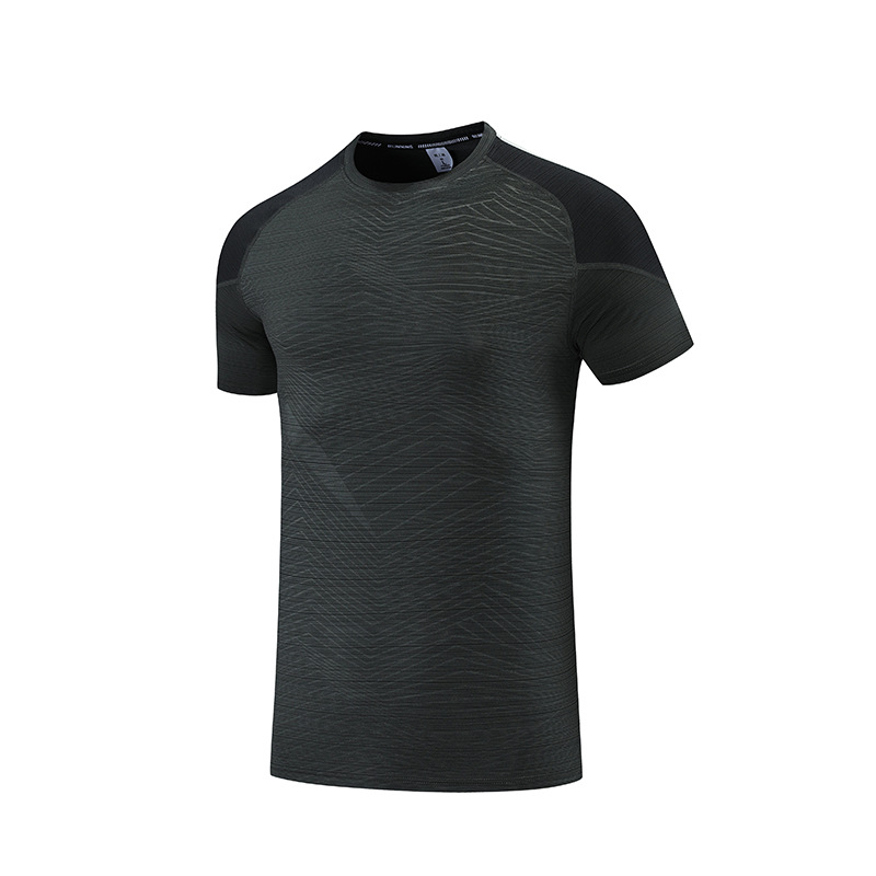 2022 verano transfronterizo de los hombres ocasionales sueltos más el tamaño de los deportes que basa la camisa Camiseta running fitness ropa de secado rápido manga corta A