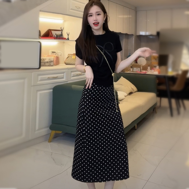 작은 사이즈를 위한 폴카 도트 스커트 (단품) 75CM