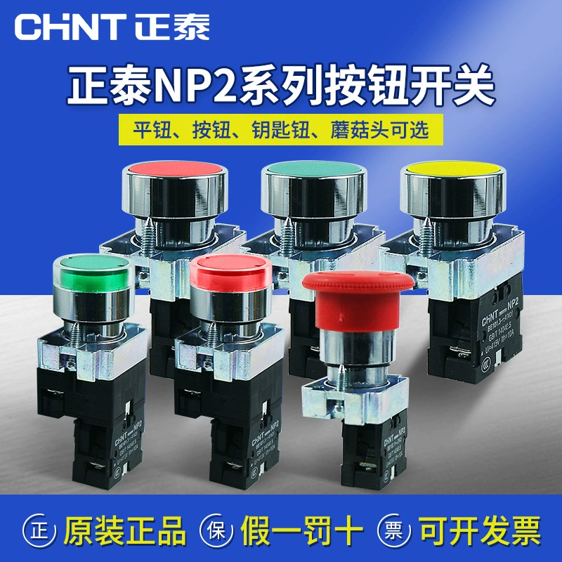 Chint NP2-BD21/25/33 BA31/51/ BS542 кнопочный переключатель Грибовидная головка плоская кнопка аварийного останова сброс