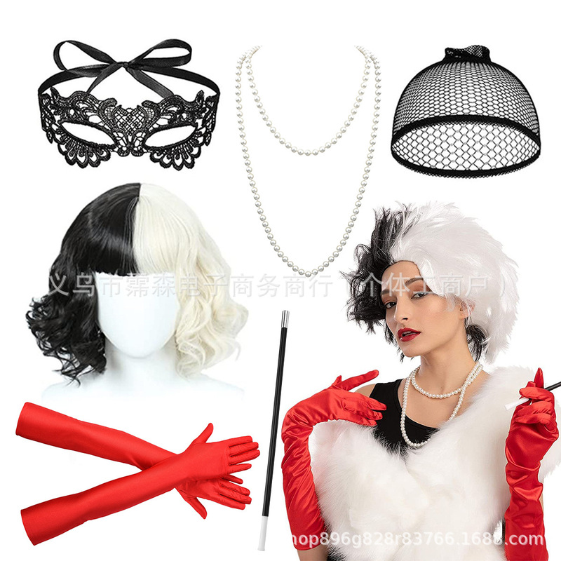 1920S Gatsby Accessories Masquerade Party Bachelor Party Halloween Party Black and White Witch Costume