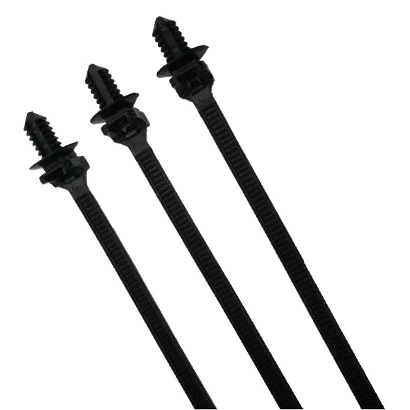 Negro no es fácil de la edad de plástico de tipo perno de la atadura de cables de coche de tipo abeto hoja de metal agujero fijo placa base de coche en forma de hilo