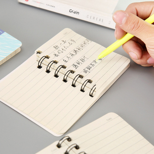 A7 Coil-bound Cartoon Cute Student Diary Notebook Portable Pocket Notebook Thick Line Note Book
