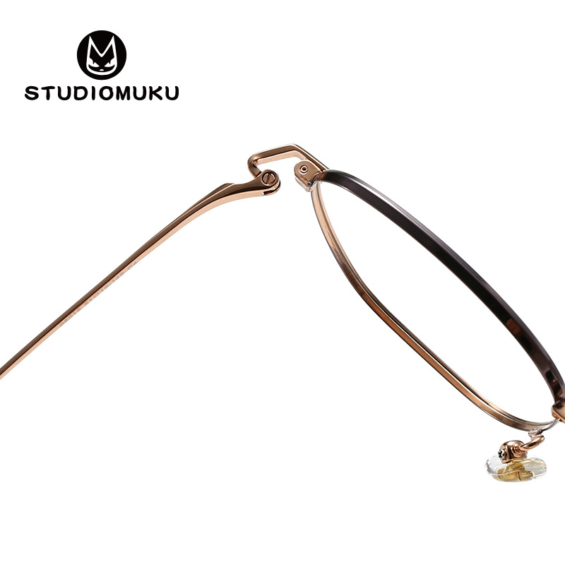 Gafas de madera STUDIOMUKU, ambiente exquisito, monturas de gafas ovaladas, que se sienten buenas para hacer una fortuna