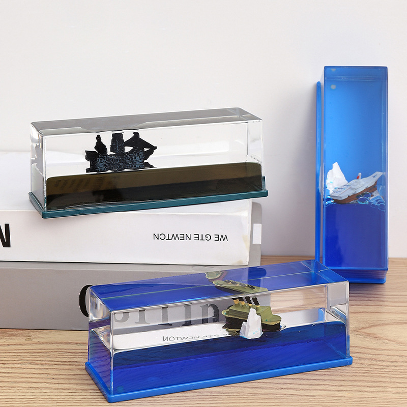 mediterranean style steamer oil office decoration liquid floating pirate ship decompression oil drop sailing fluid