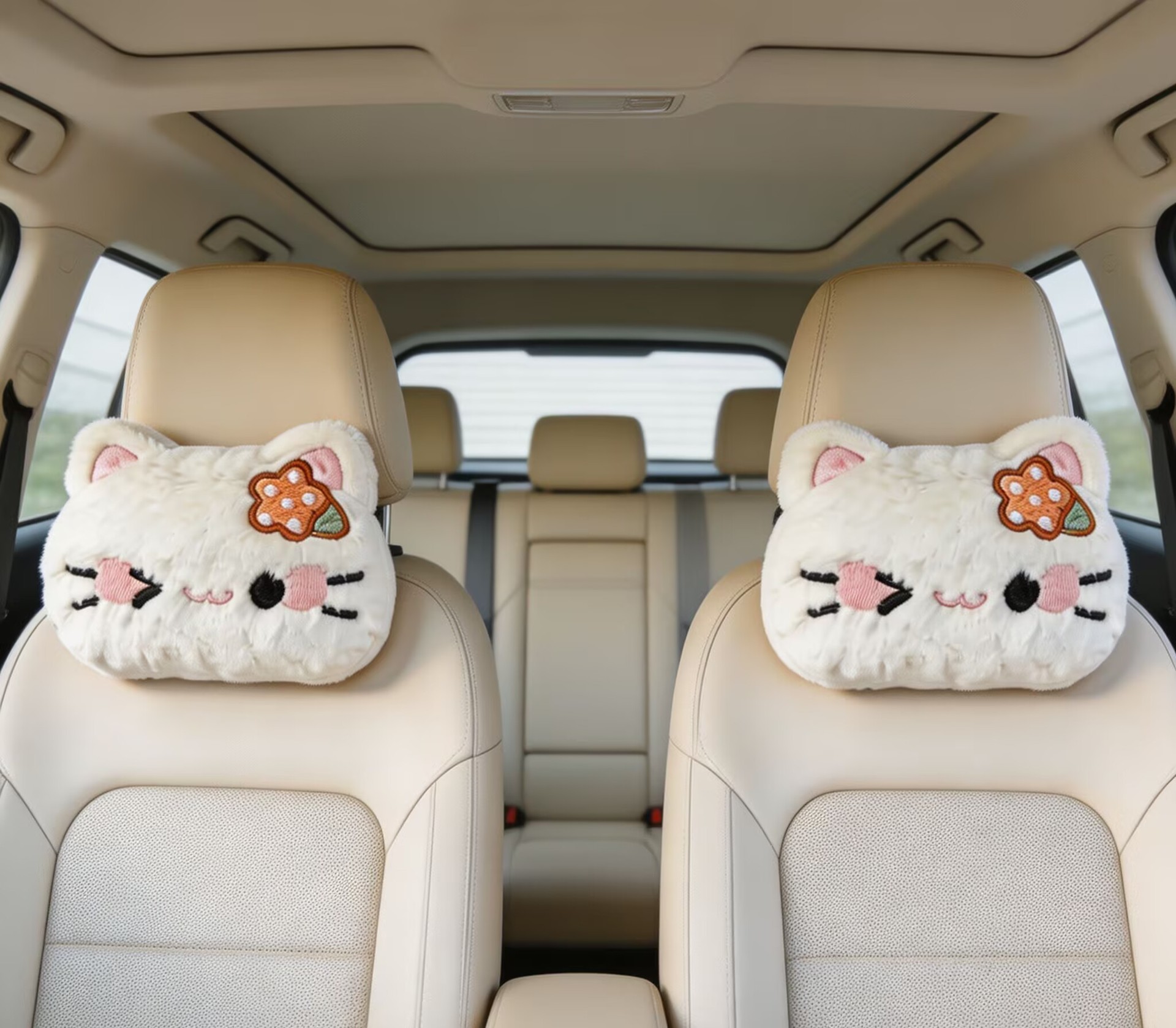 Kt Cat Plush Stuffed Toy Cartoon Car Headrest Pillow Neck Pillow Cute Car Headrest
