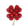 High-end fashionable crystal lapel pin, sophisticated universal brooch, pin, four-leaf clover, light luxury style