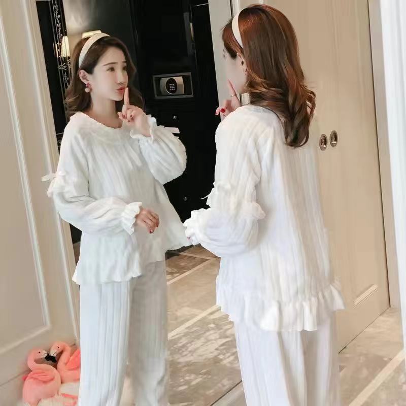 Pijamas de invierno las mujeres coral fleece dulce lindo Otoño e Invierno engrosada franela corte princesa estilo desgaste del hogar traje