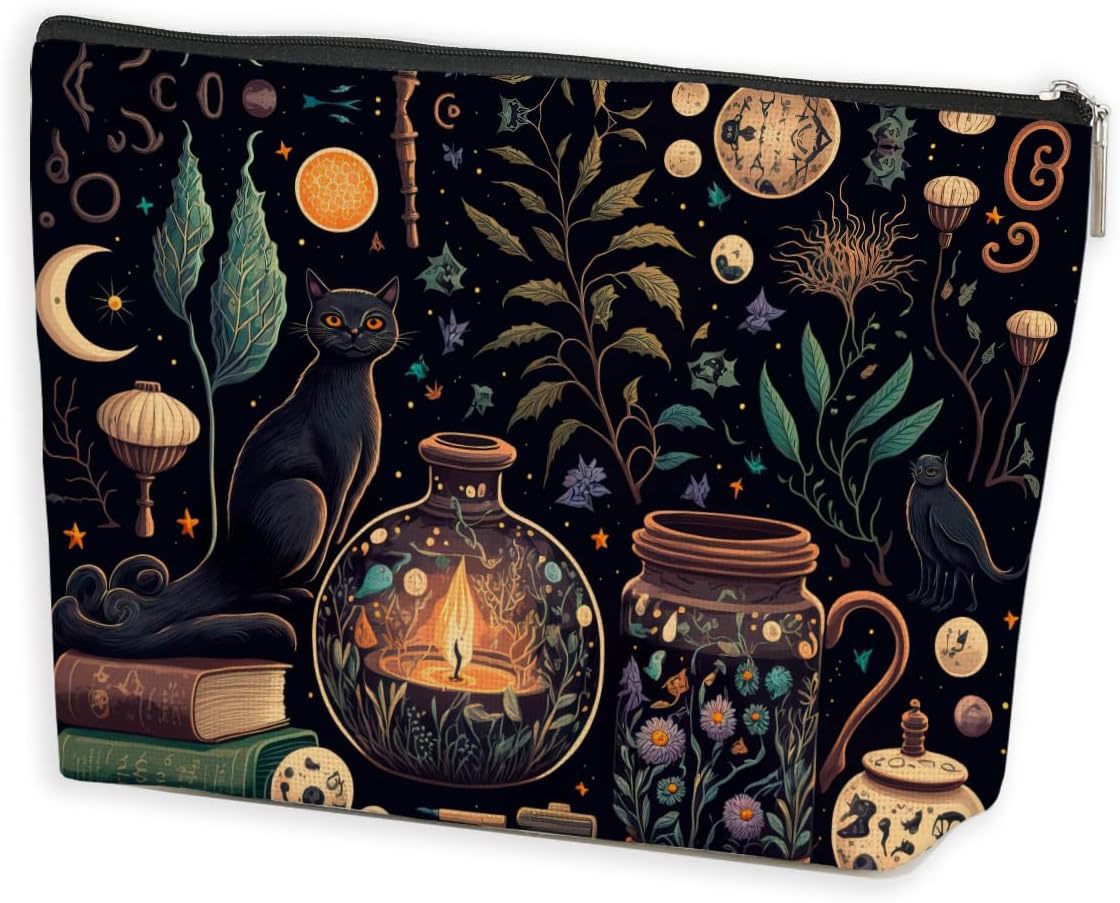Transfronterizos Amazon Halloween maquillaje letras Halloween brujas maquillaje bolsa bolsa de almacenamiento lino fábrica directa