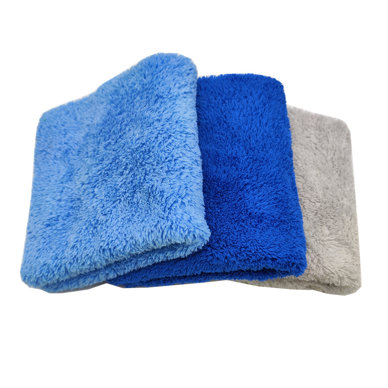 Microfiber hot-cutting coral fleece towel thickened soft absorbent car cloth lint-free car towel