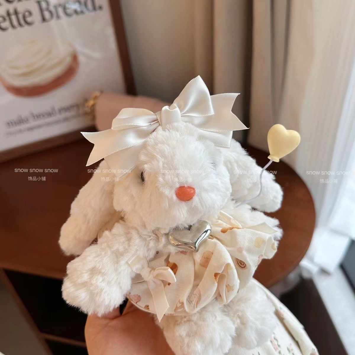 plush soft and adorable keychain pendant same style xiaohongshu cute bunny plush doll hanging cartoon doll rainbow