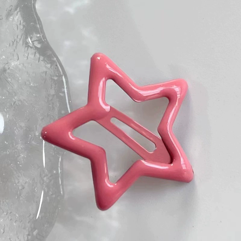 Заколка Hair Clip YK2 цветной стержень звезды, клип-баик бант пентаграмм для девочек, многоцветный 4.6×3.4 см