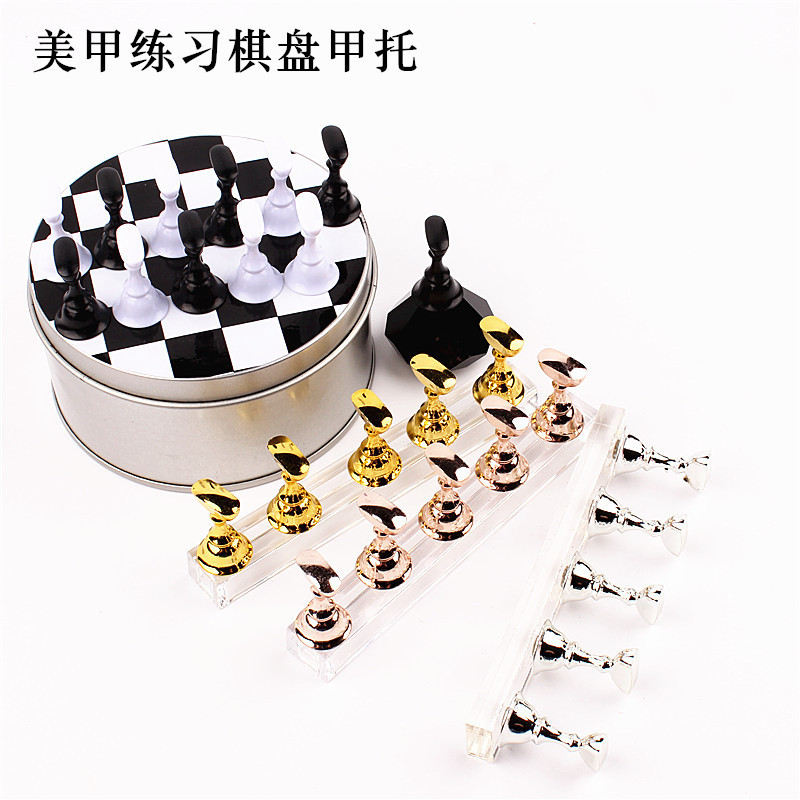 Japanese Nail Art Chessboard Holder Bracket Display Template Making Acrylic Base Student Nail Practice Rack