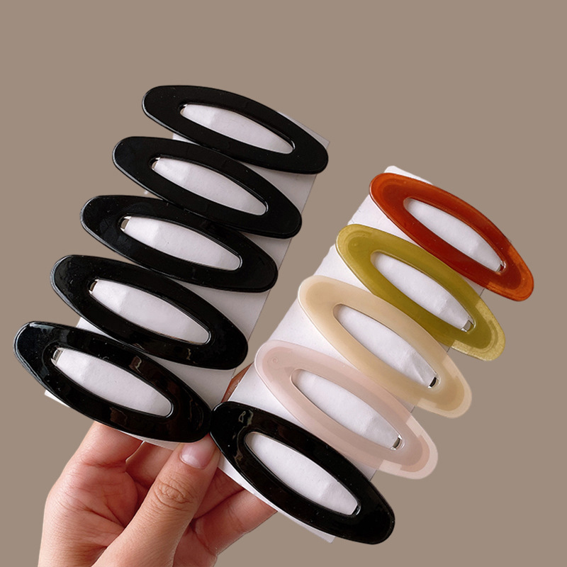 Jelly Color Oval Hairpin Break Clip Female 2023 New Internet Celebrity Forehead Broken Hair Side Bangs Fixed Bb Clip display picture 1