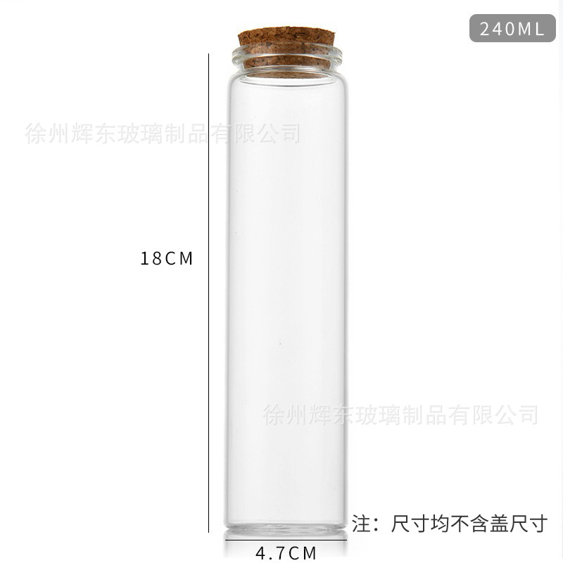 47mm botellas de corcho de bayoneta botellas de reactivo de vidrio transparente de alta borosilicina botellas de té botellas de botellas de deseos botellas de deriva