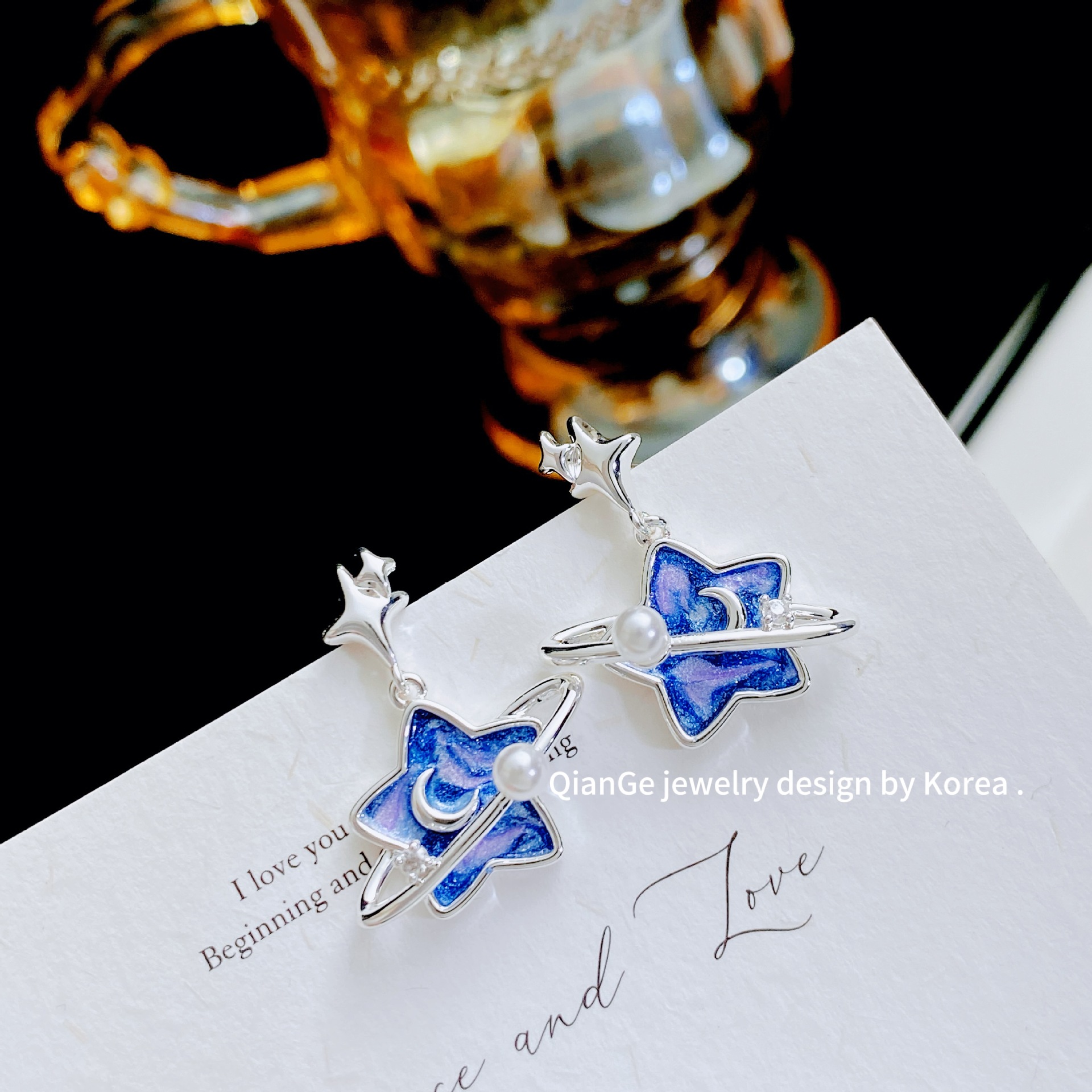 1 Paire Élégant Style Moderne Star Placage Le Cuivre Boucles D'oreilles display picture 2