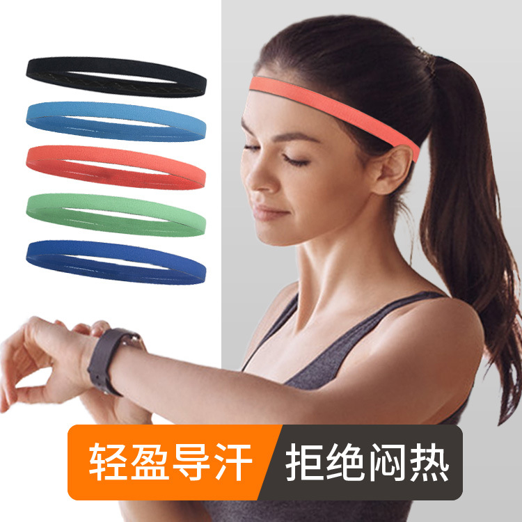 Fashion Candy Color Sports Hair Band Men's and Women's Running Sweat Absorbing Headband Fitness Yoga Antiperspirant Elastic Hair Band