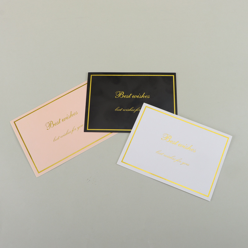 韩式烫金贺卡现货简约印花英文小卡片节日生日感谢祝福卡片定制