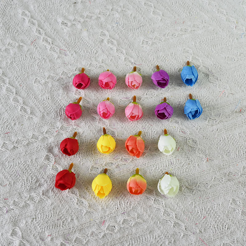 Simulación mini pulgar brotes de rosas brotes de estrellas hechos a mano DIY guirlanda caja de dulces flor de pecho decoración de boda flores de seda