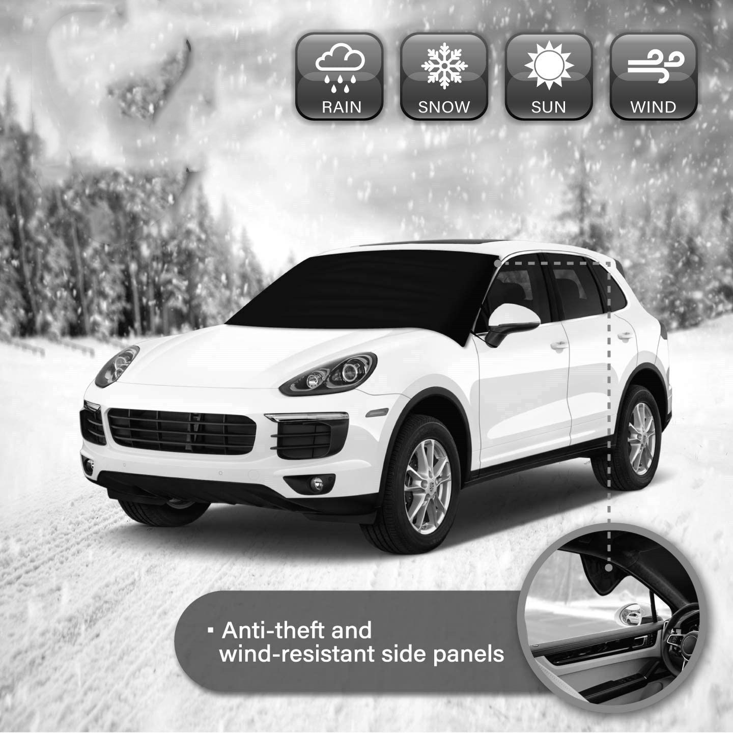 Car Front Windshield Snow Cover 600D Oxford Cloth Snow Shield Sunshade Car Snow Shield Amazon Hot Seller