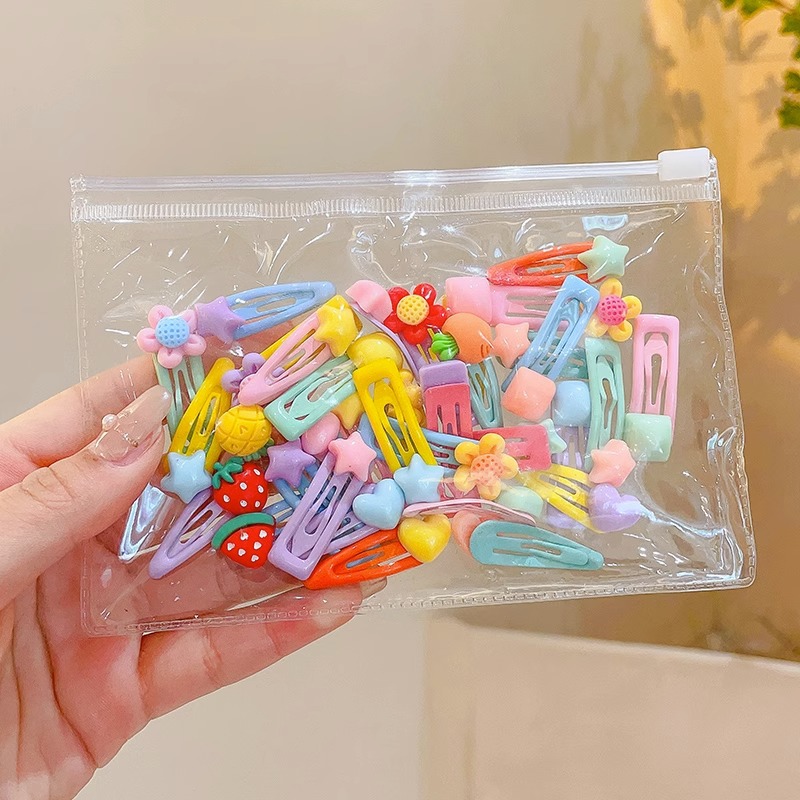 Color brillante dibujos animados de geometría de frutas para el cabello de niños no lastimar clip de cabello BB para mujeres frises acabado clip lateral de cabello roto de alto nivel