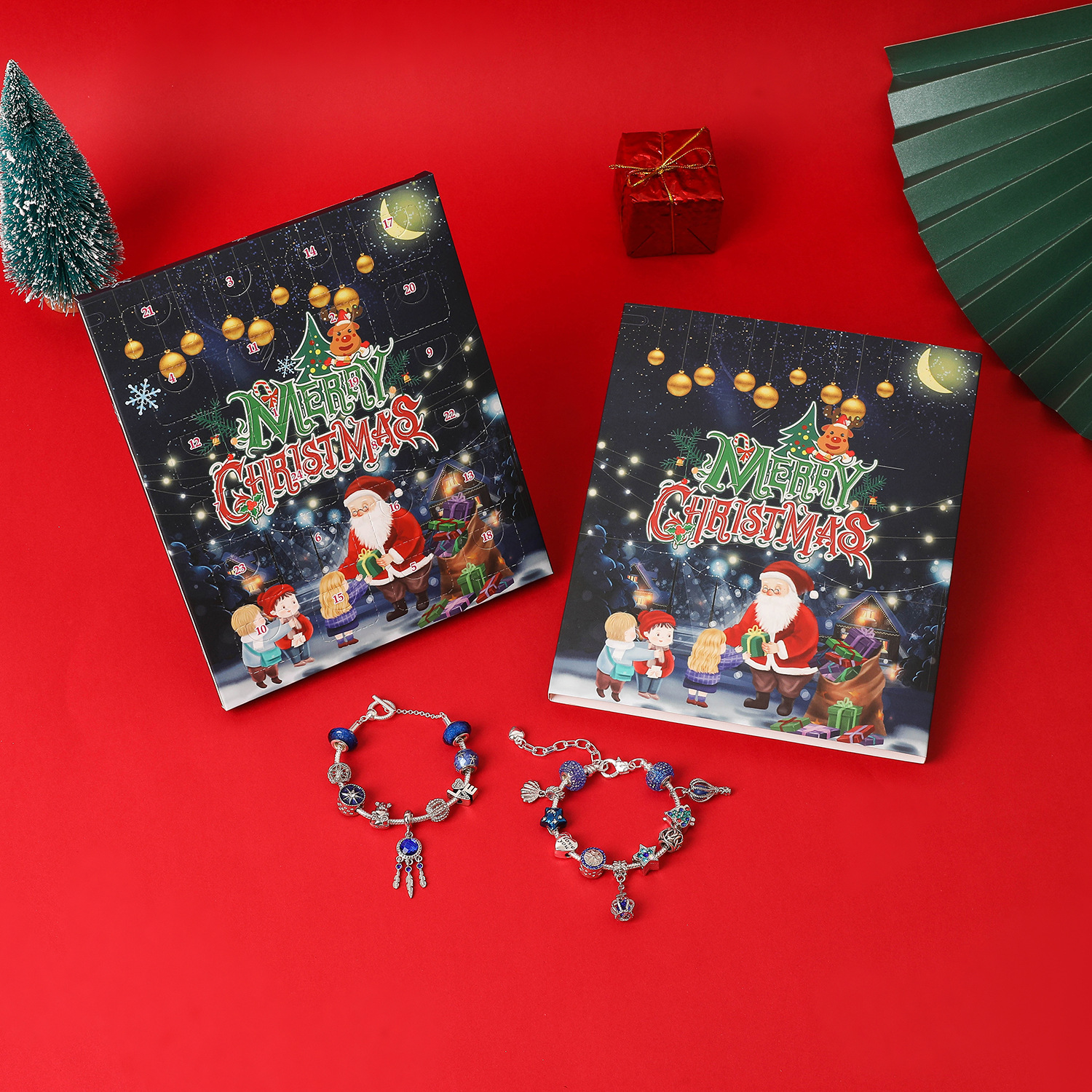 Christmas countdown calendar gift box set DIY beaded bracelet fantasy starry sky bracelet gift_voghion.com