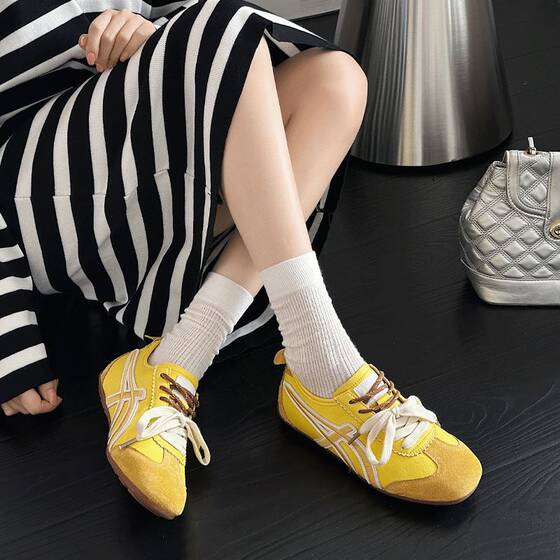 Genuine Leather Edition Su Yinyin's Same-style Love Comprehensive Girl's Color-matching Lace-up Low-top Casual sneaker Women's Decorated Shoes Forrest Gump Shoes