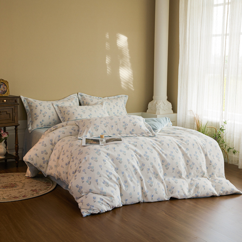 A clase 230g tallado felpa leche felpa cuatro piezas cubre edredón bebé invierno y otoño calentamiento cama cuatro piezas