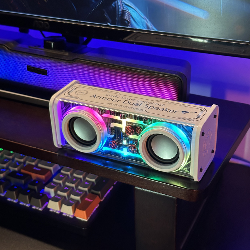 屋外ワイヤレス Bluetooth メカオーディオデュアルスピーカー小型スチールキャノン大音量低音ダイヤフラムランタン卸売ステレオ|undefined