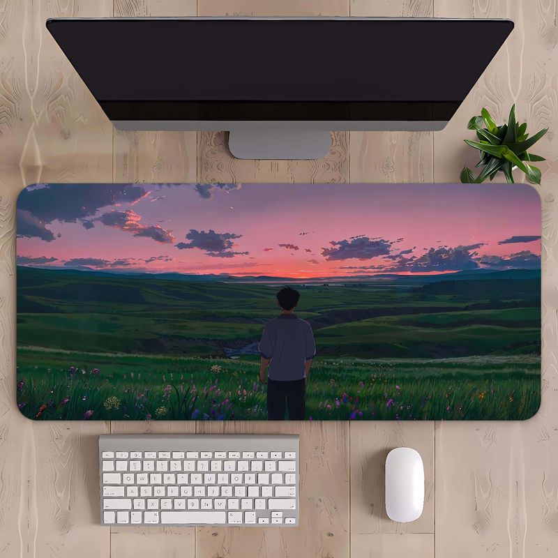 マウスパッド特大山岳風景キーボードパッド特大厚手縁取り大型デスクパッド一件代発|undefined
