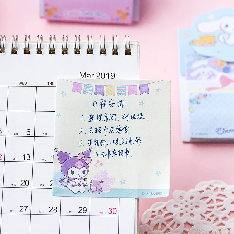 Милые мультяшные стикеры Sanrio, набор для заметок: многослойные наклейки/мемо, можно многократно приклеивать