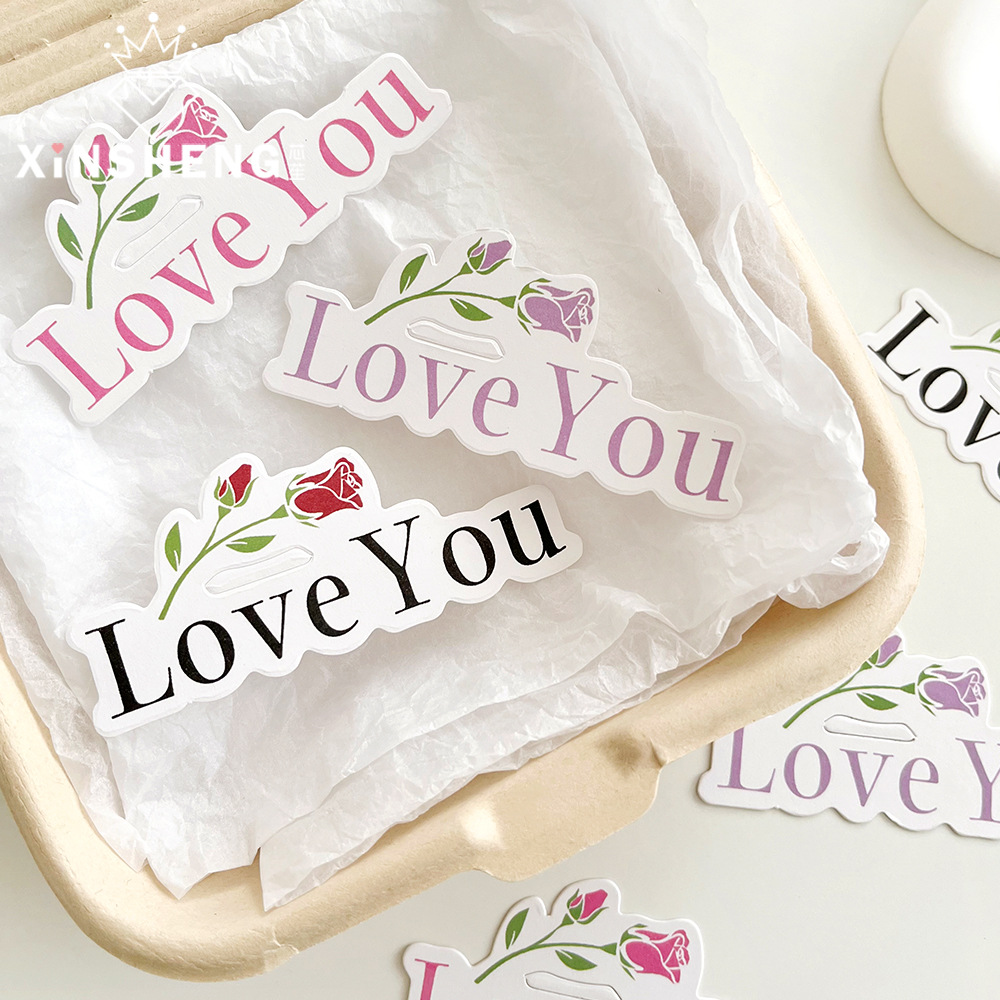 芯苼原创 LOVE卡片鲜花花束花艺装饰配件包装材料送礼情人手工diy