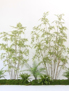 Bamboo Soft Landscaping Indoor and Outdoor Decoration Balcony Courtyard Partition Retaining Wall Hotel New Chinese Style Landscape