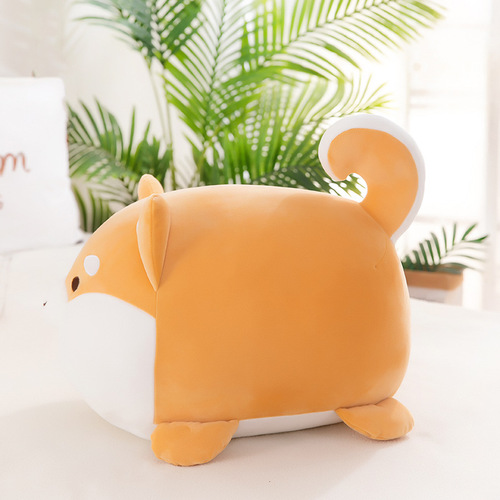 New down cotton soft plush toy spherical dog doll Shiba Inu press bed cloth doll press bed companion sleeping pillow