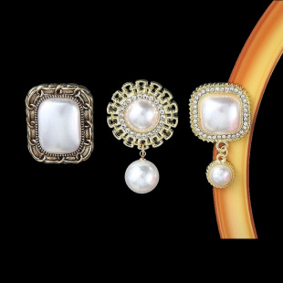 Diamond-encrusted pearl pendant, electroplating accessories, collar, brooch, mermaid, mabei belt, hair accessories, material, alloy jewelry accessories