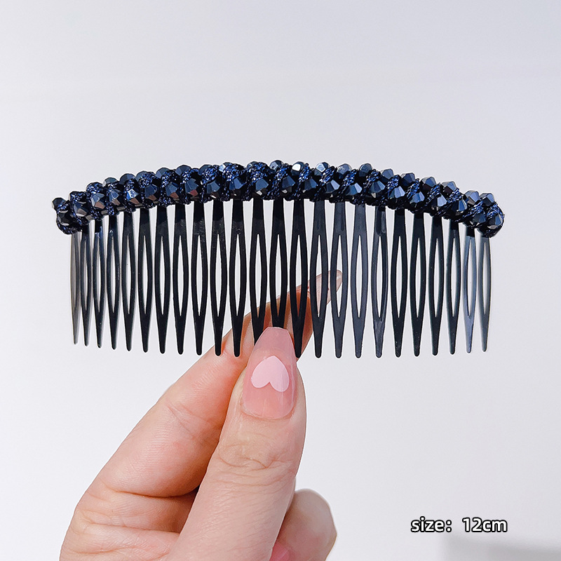 Corea del Sur todo partido horquilla femenina verano Cabeza trasera pelo roto acabado artefacto peine de pelo Cristal insertar peine flequillos horquilla diadema