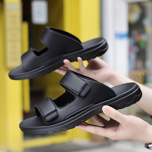 Men's Slides Slip-On Sandals, Versatile Soft Sole One-Piece Slides, Non-Slip Beach Shoes, Summer Fashion, Outdoor Wearing Flats