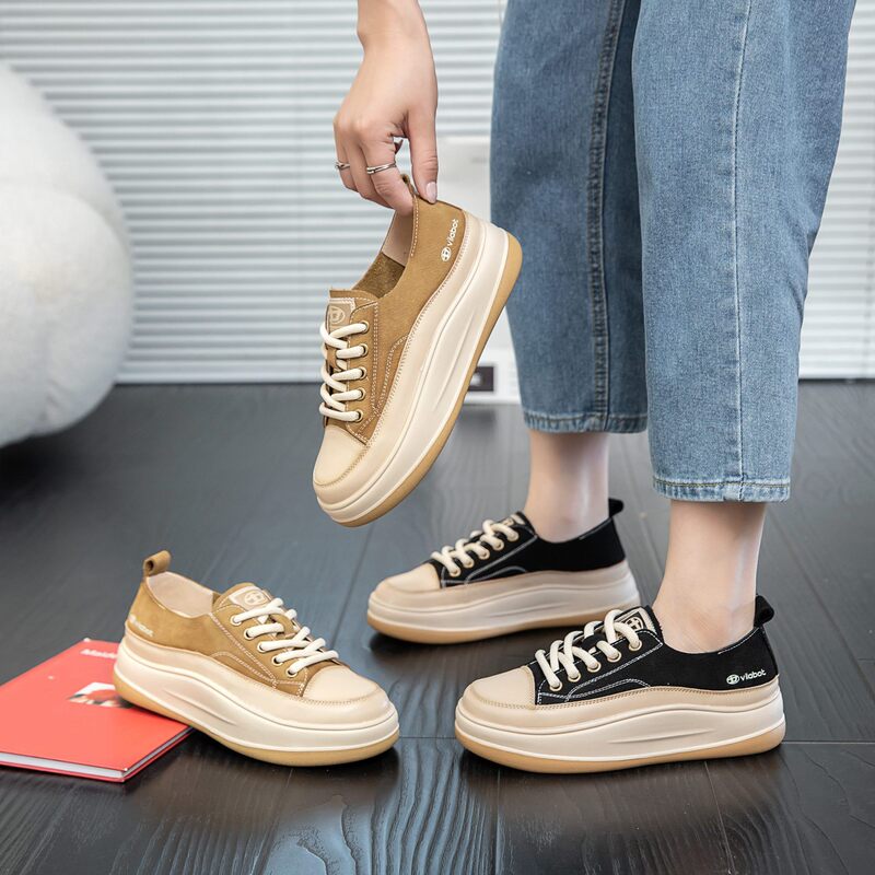 Genuine Leather Vintage White Shoes Women's 2024 Spring New Explosions Thin Breathable Thick Sole Lightweight Sports Casual Sneakers Genuine Leather Vintage White Shoes Women's 2024 Spring New Explosions Thin Breathable Thick Sole Lightweight Sports Casual Sneakers