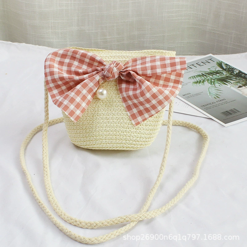 Straw Wallet Small Shoulder Bag, 14×12 cm, zipper cute crossbody pouch for men and women