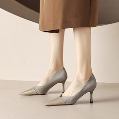 V-Neck High Heels for Women: Stiletto, Pointed Toe, French-style Elegance, Elegant Design, Low-Profile, Small Heel Single-layer Shoes