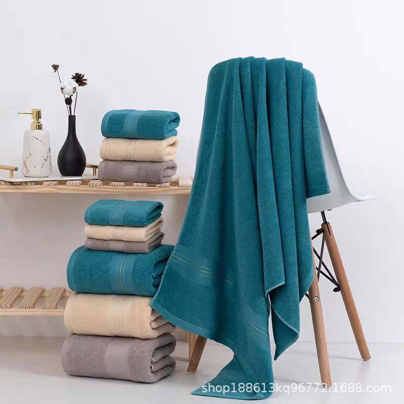 Wholesale 32 strands of pure cotton gold silk broken bath towel soft absorbent adult bath advertising gift towel embroidered logo