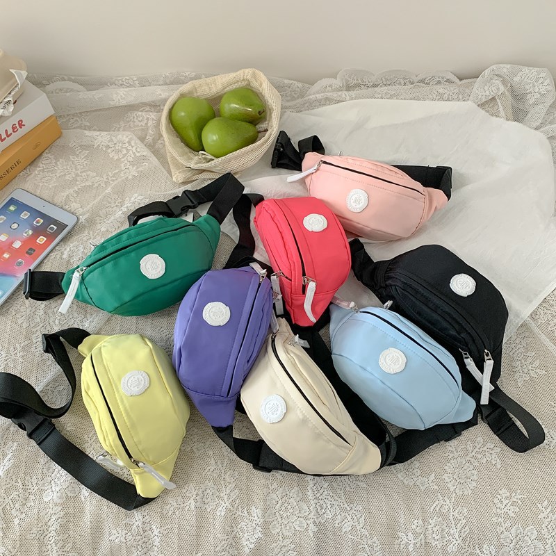 Bolsas de pecho de moda coreana para niños y niñas, bolsas de cintura para bebés de color sólido, 2026 nuevas bolsas de niños transfronterizas