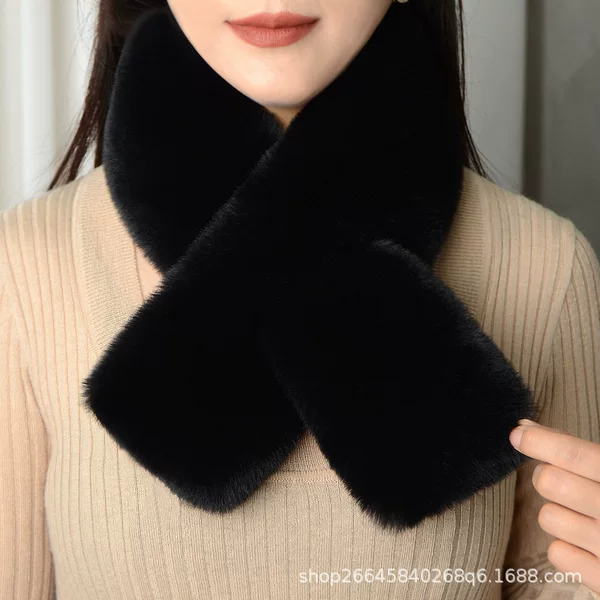 Imitation Rabbit Fur Simple Plush Scarf Square Versatile Fur Collar Neck Protector Wholesale Warm Scarf Winter Imitation Fur Factory