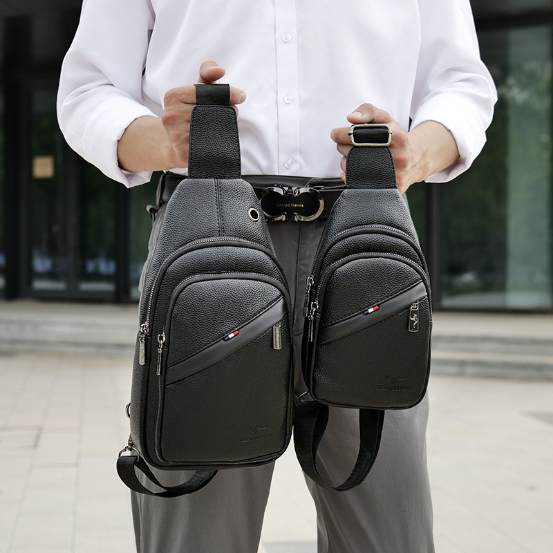Bolso de hombre Bolso de pecho para hombre Bolso de mensajero de sentido avanzado Bolso de pecho Bolso de hombro para hombre Marca de moda Bolso de cuero para hombre Mochila para hombre