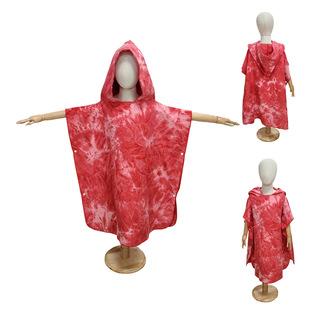 Customized Microfiber Cape Bath Towel Cartoon Printed Children's Hooded Bath Towel Wearable Absorbent Double-Sided Velvet Beach Towel