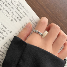 岚芷925纯银戒指女个性可爱ins风开口萝卜兔子戒指不掉色首饰批发