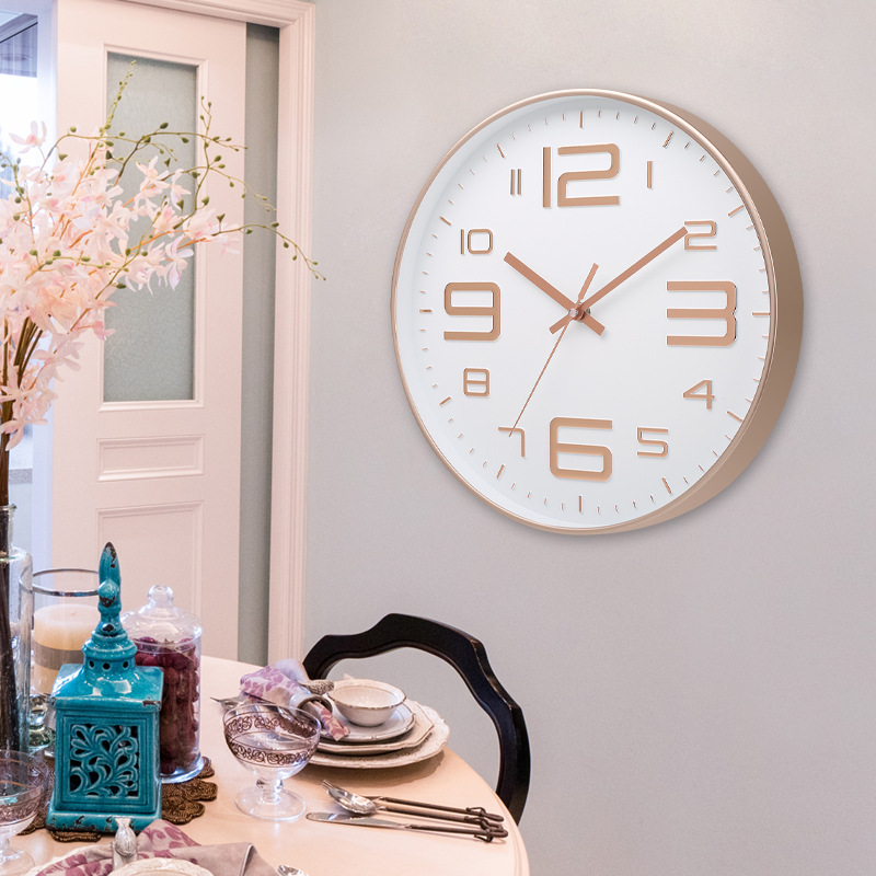 Reloj de pared de cuarzo 8 pulgadas 20CM estéreo silencioso digital creativo moda casa salón al por mayor