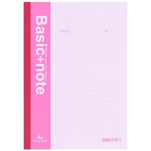 Deli stationery notebook A5 wireless glue bound notepad 30 pages soft surface copy office student diary 7650