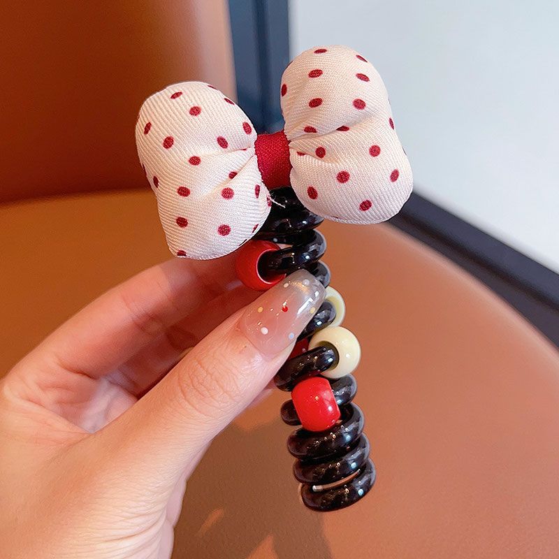 Anillo de pelo de la línea telefónica de lazo blanco