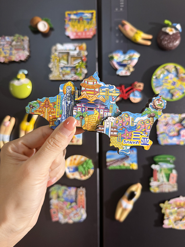 하이난 산야 관광 냉장고 2024 새로운 창조적 인 자기 동반 선물 HAIKOU 기념품 문화 및 창조 장식