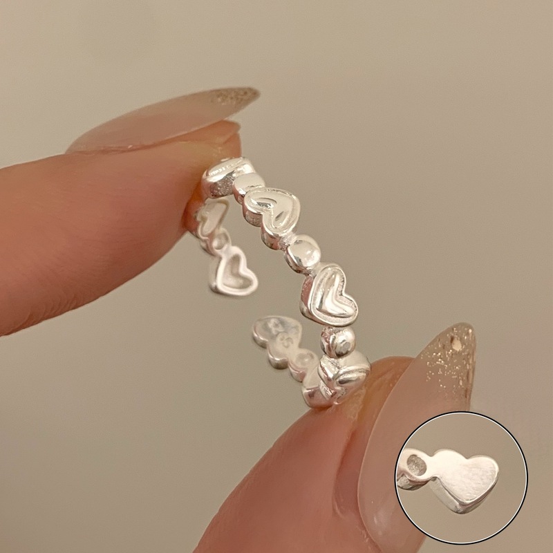 Xiaohongshu 新製品 S925 スターリングシルバーリング女性の夏インスタイルハイエンドニッチライト高級非退色シルバージュエリー|undefined